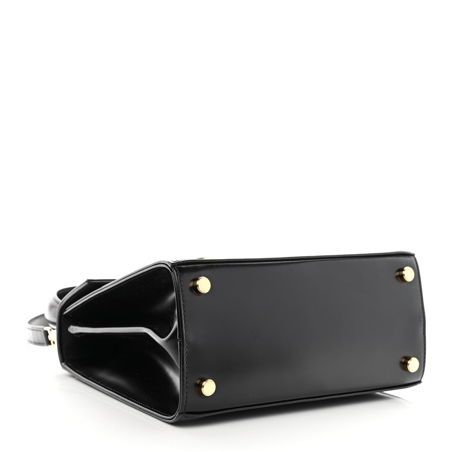 Brushed Off Calfskin Iconic Top Handle Bag Black