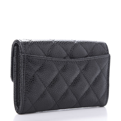 Chanel Caviar Quilted Flap Card Holder Wallet Black 3 of 9