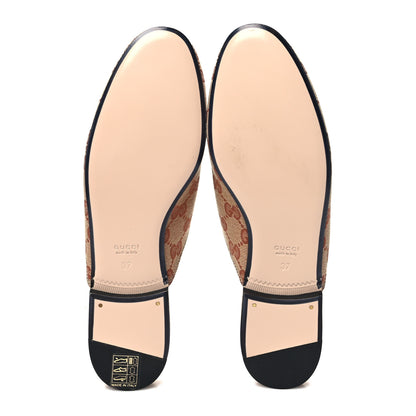 Gucci Canvas GG Monogram Horsebit Womens Princetown Slippers 37 Beige Ruggine Rust 5 of 8