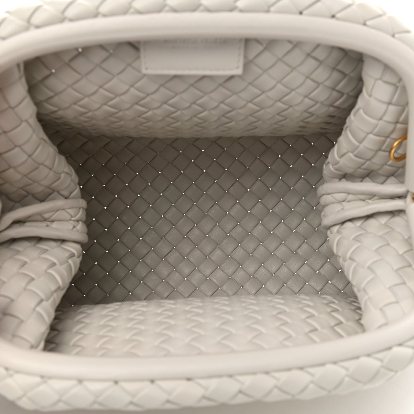 Nappa Intrecciato Padded Clutch Chalk