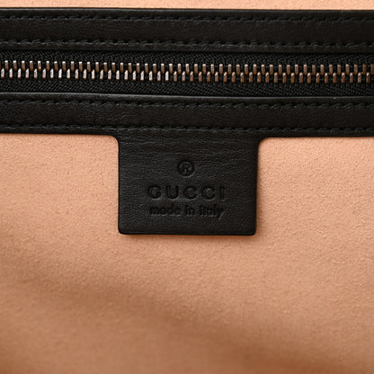 Gucci Calfskin Matelasse Sylvie Web Small GG Marmont Top Handle Shoulder Bag Black 6 of 14