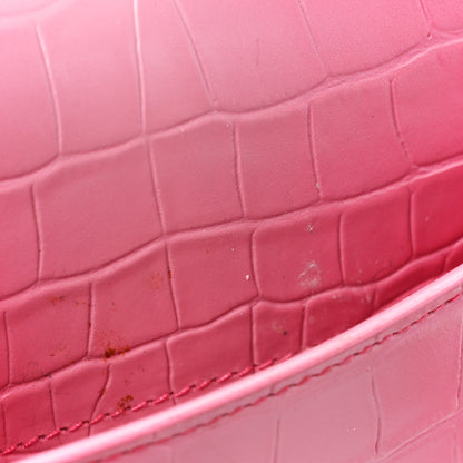 Balenciaga Calfskin Crocodile Embossed Degrade Small Hourglass Top Handle Bag Sweet Pink 13 of 15