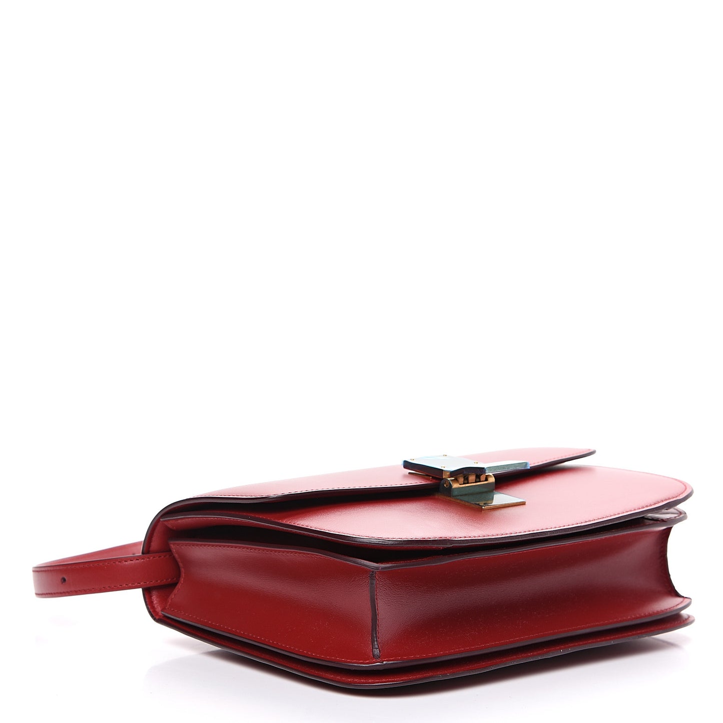 Box Calfskin Medium Classic Box Flap Bag Red
