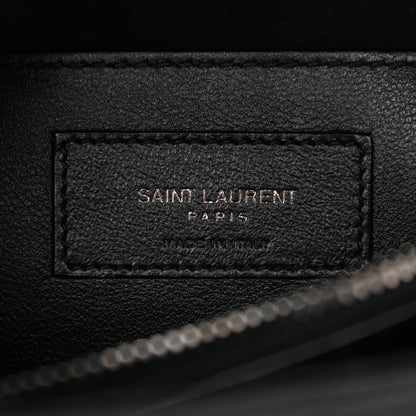 Saint Laurent Sheepskin Matelasse Chevron Monogram Large College Satchel Black 6 of 9