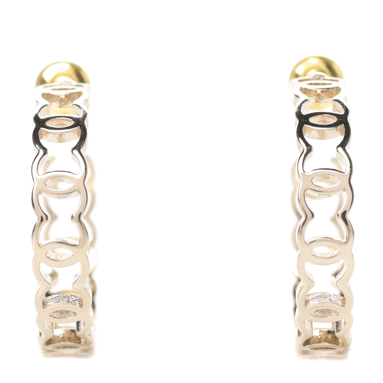 Chanel Metal CC Hoop Earrings Gold 1 of 6