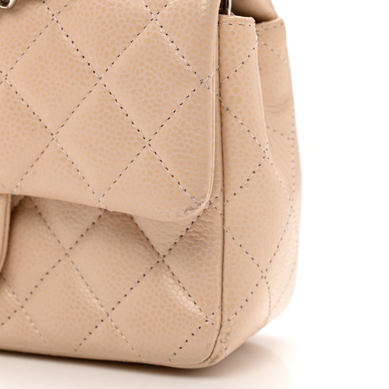 Chanel Caviar Quilted Mini Rectangular Flap Light Beige 10 of 12