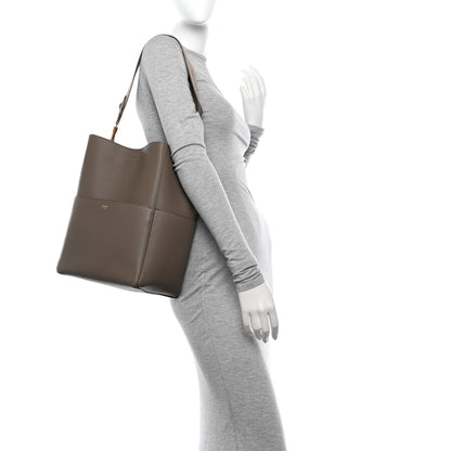 Celine Soft Grained Calfskin Sangle Bucket Bag Taupe 2 of 14