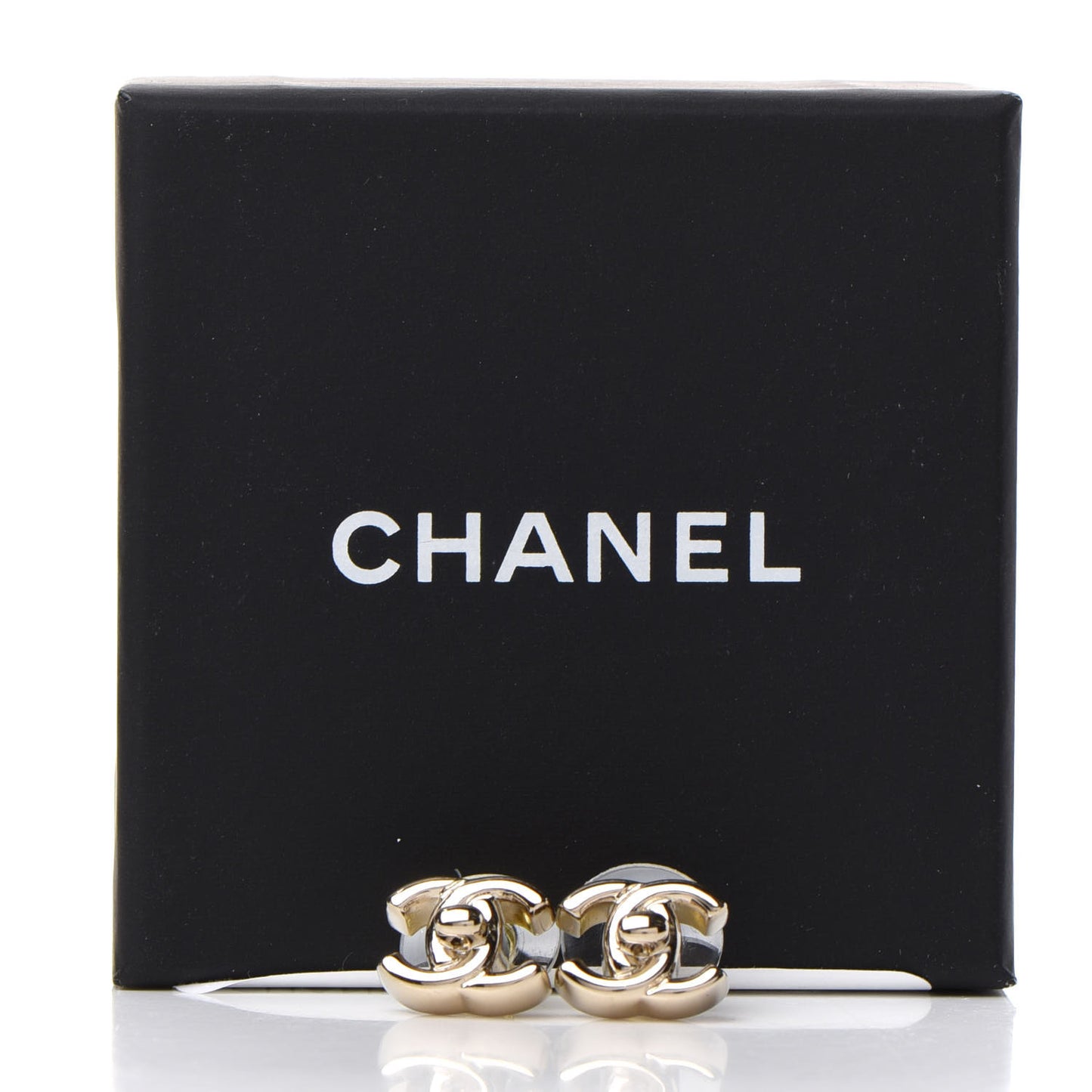 Metal CC Turnlock Earrings Gold