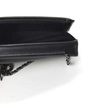 Chanel Lambskin Quilted Boy Wallet On Chain WOC Black 5 of 11