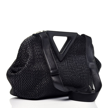 Bottega Veneta Calfskin Knit Large The Point Triangle Bag Black 3 of 8