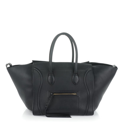 Celine Supple Calfskin Medium Phantom Luggage Black 1 of 12