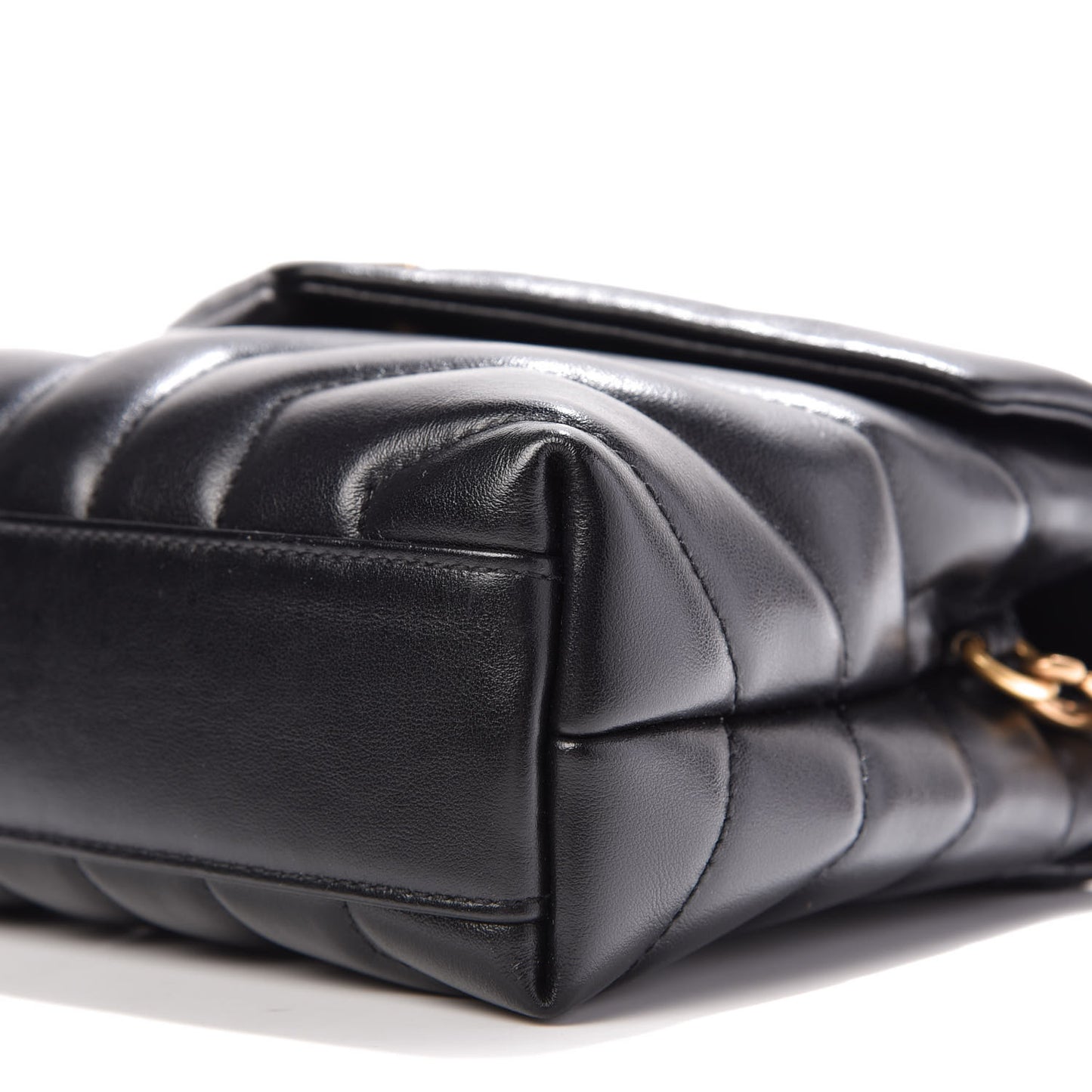 Calfskin Y Quilted Monogram Toy Loulou Crossbody Bag Black