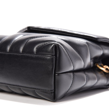 Saint Laurent Calfskin Y Quilted Monogram Toy Loulou Crossbody Bag Black 7 of 10