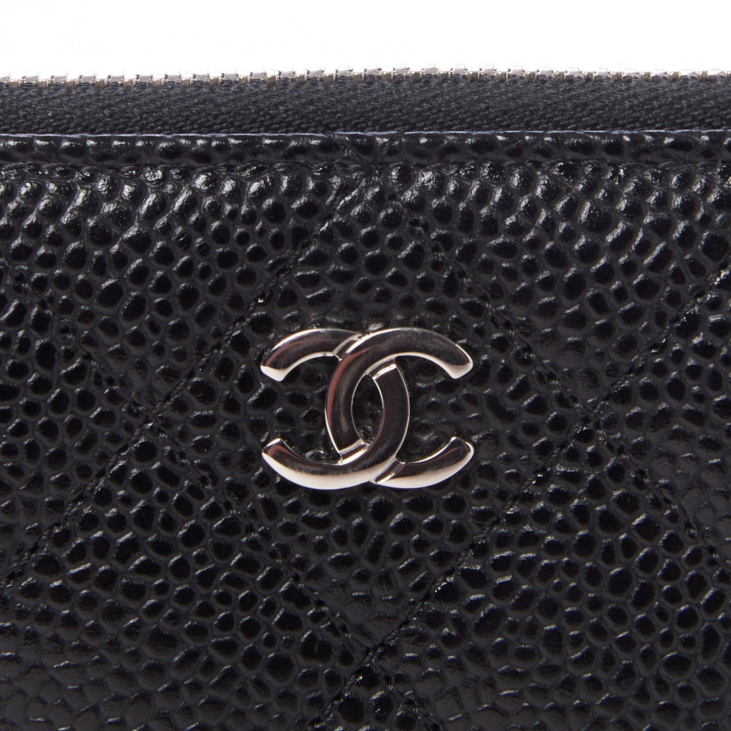 Chanel Caviar Quilted Large Gusset Zip Around Wallet Black 9 of 11