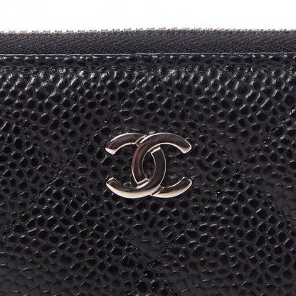 Chanel Caviar Quilted Large Gusset Zip Around Wallet Black 9 of 11