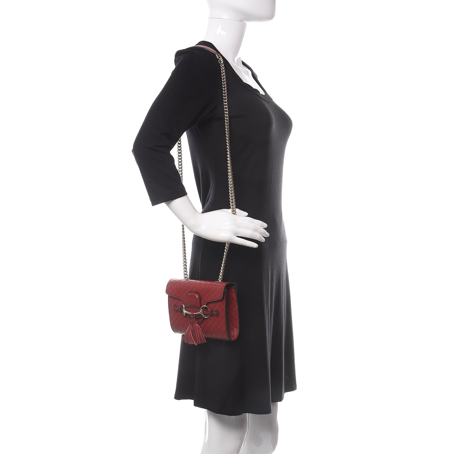 Gucci Soft Microguccissima Mini Emily Chain Shoulder Bag Rosso 2 of 10