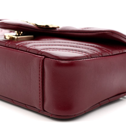 Gucci Lambskin Matelasse Small GG Marmont Shoulder Bag Rosso Ancora 10 of 12