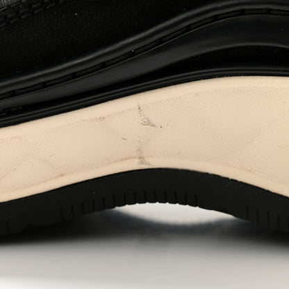 Chanel Suede Calfskin Embroidered CC Sneakers 37 Black 9 of 9