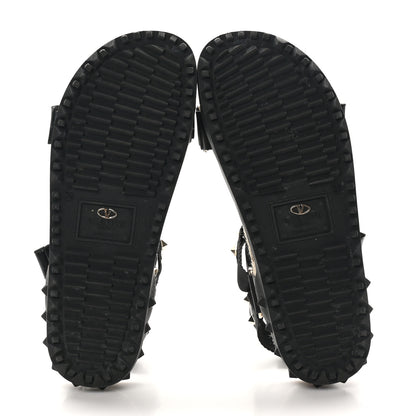 Valentino Garavani Nylon Rockstud Velcro Espadrille Sandals 39 Black 6 of 8