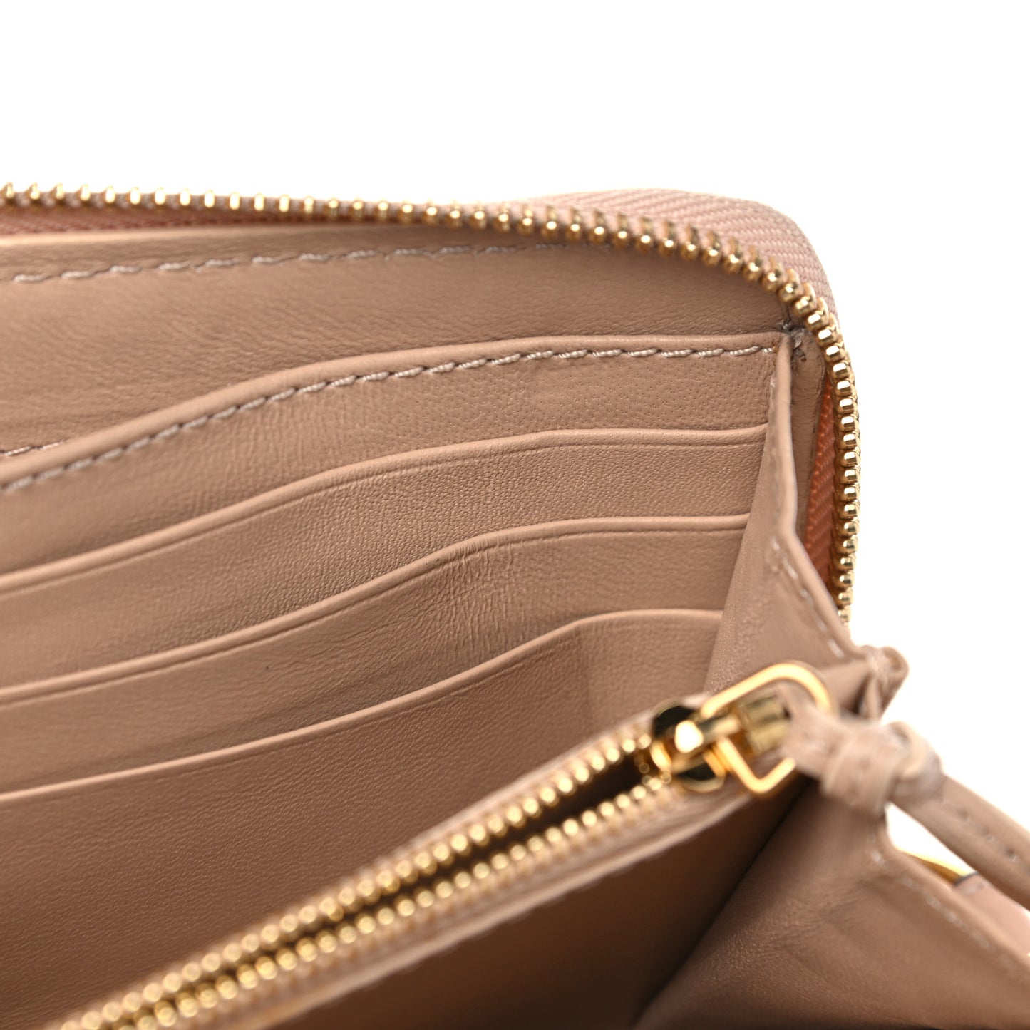 Grained Calfskin Marcie Long Zip Around Wallet Clay