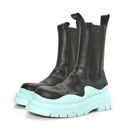 Bottega Veneta Calfskin The Tire Chelsea Boots 41 Black Pale Blue 3 of 9