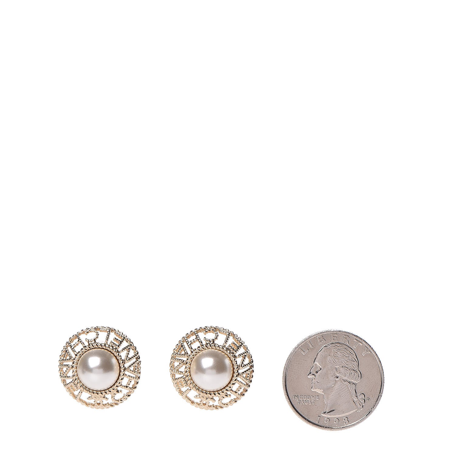 Chanel Pearl CC Round Rope Logo Earrings Gold 2 of 6