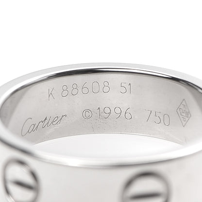 Cartier 18K White Gold 5.5mm LOVE Ring 51 5.75 4 of 4
