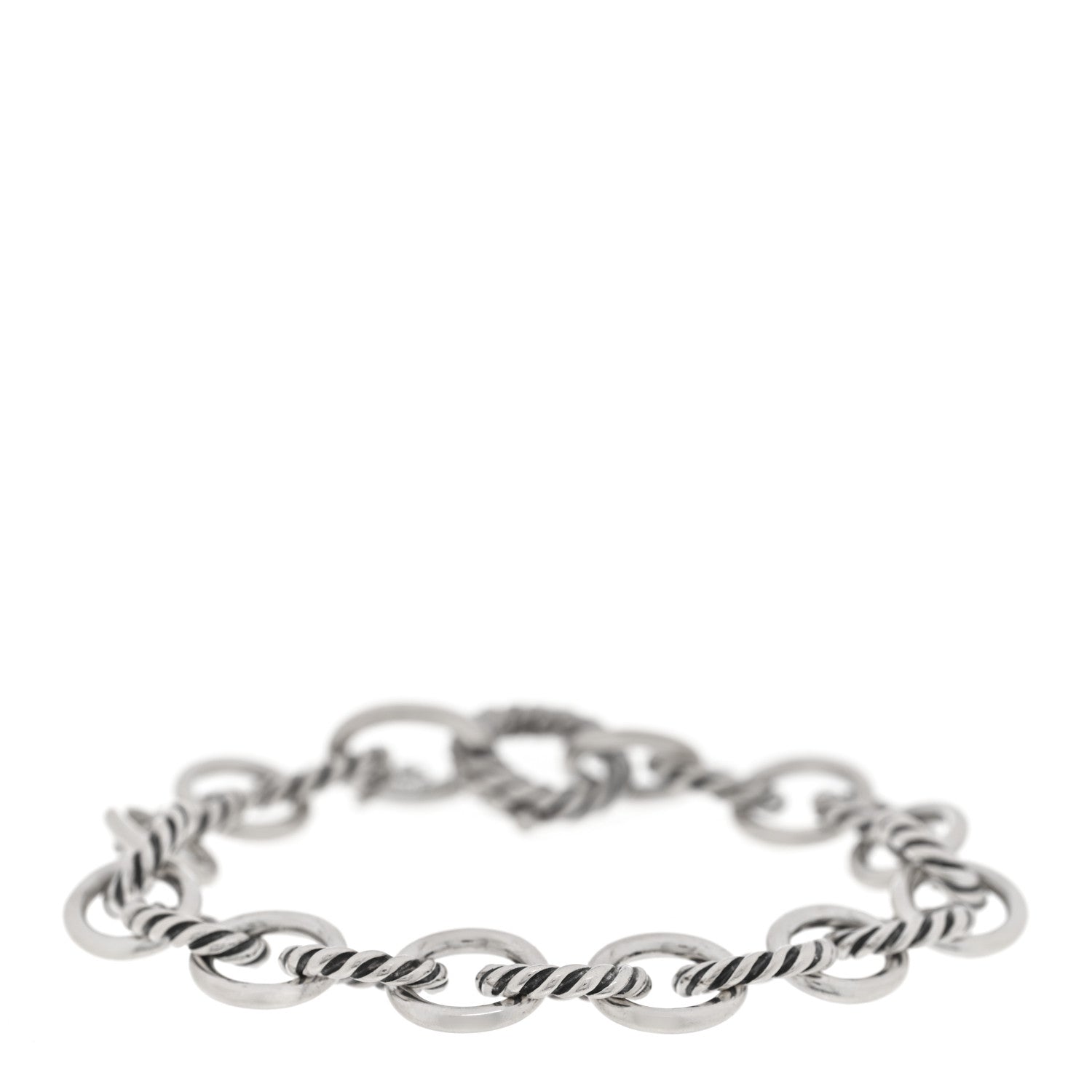 David Yurman Sterling Silver 10mm Medium Oval Link Bracelet 1 of 3