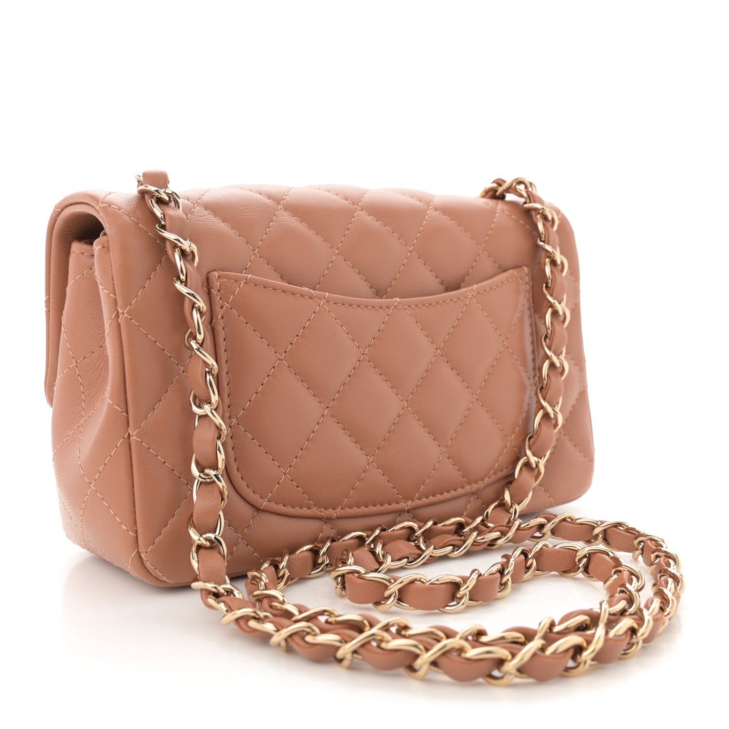 Chanel Lambskin Quilted Mini Rectangular Flap Brown 3 of 12