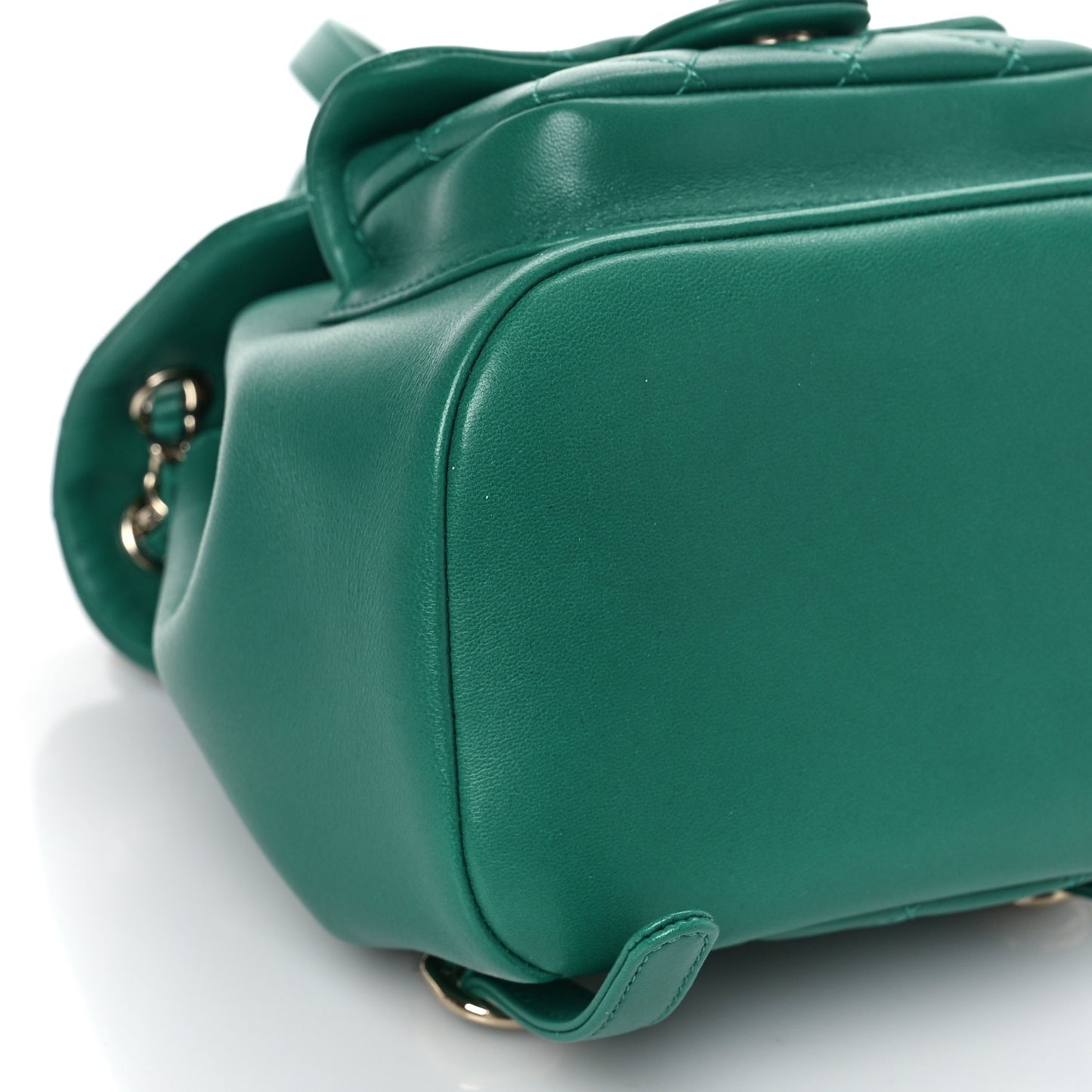 Lambskin Quilted Small Duma Drawstring Backpack Green