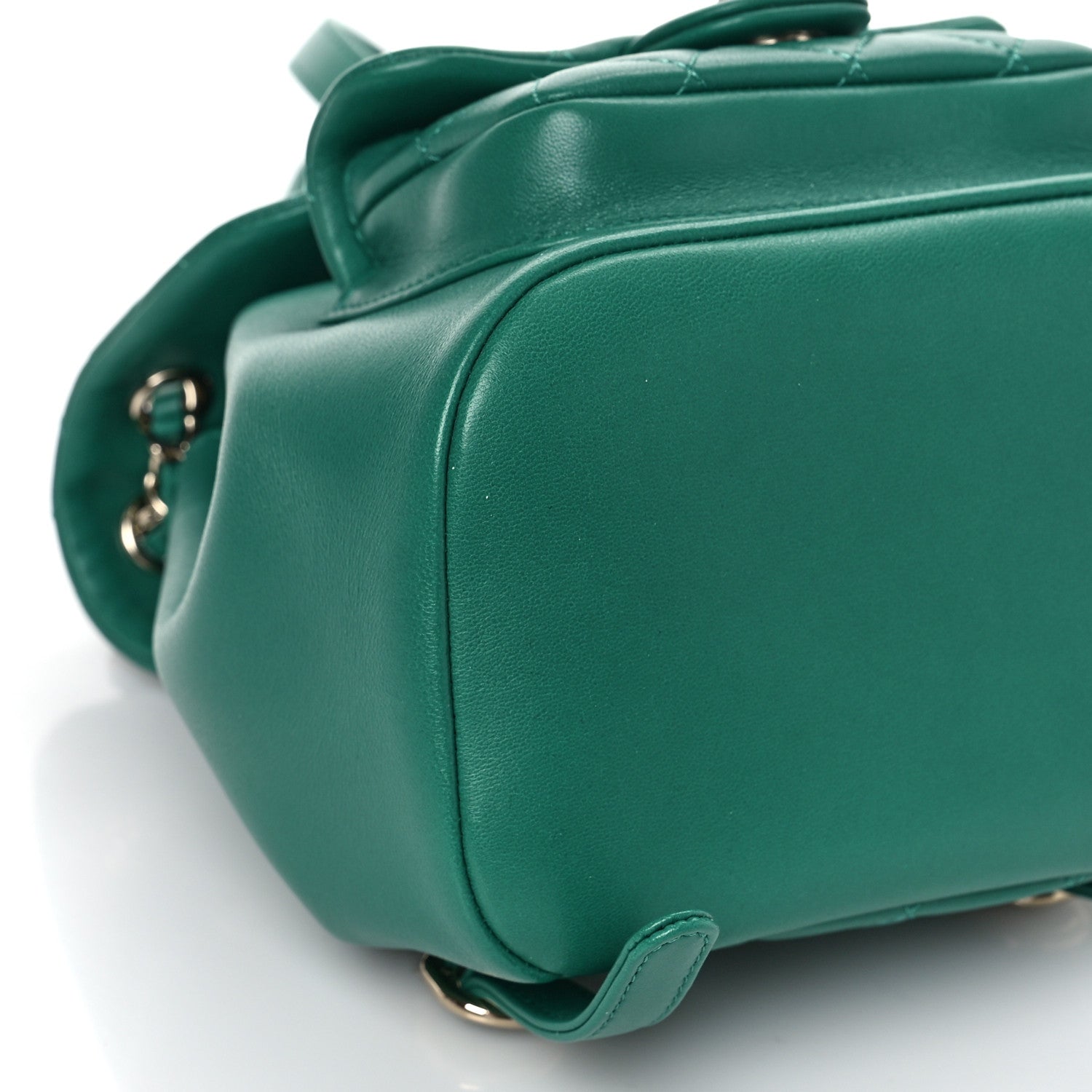Chanel Lambskin Quilted Small Duma Drawstring Backpack Green 8 of 10