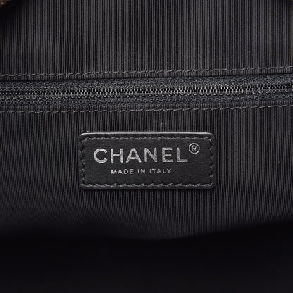 Chanel Calfskin Quilted Feather Weight Bowling Bag Black Beige 6 of 13