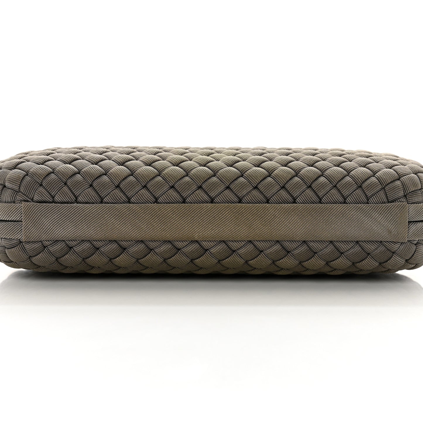 Satin Intreccio Impero Stretch Knot Clutch Taupe