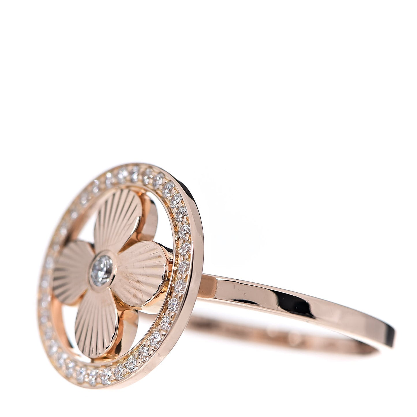 18K Pink Gold Diamond BB Blossom Ring 52 6