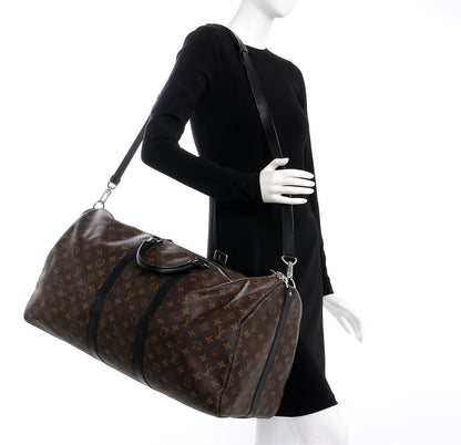 Louis Vuitton Monogram Macassar Keepall Bandouliere 55 2 of 8