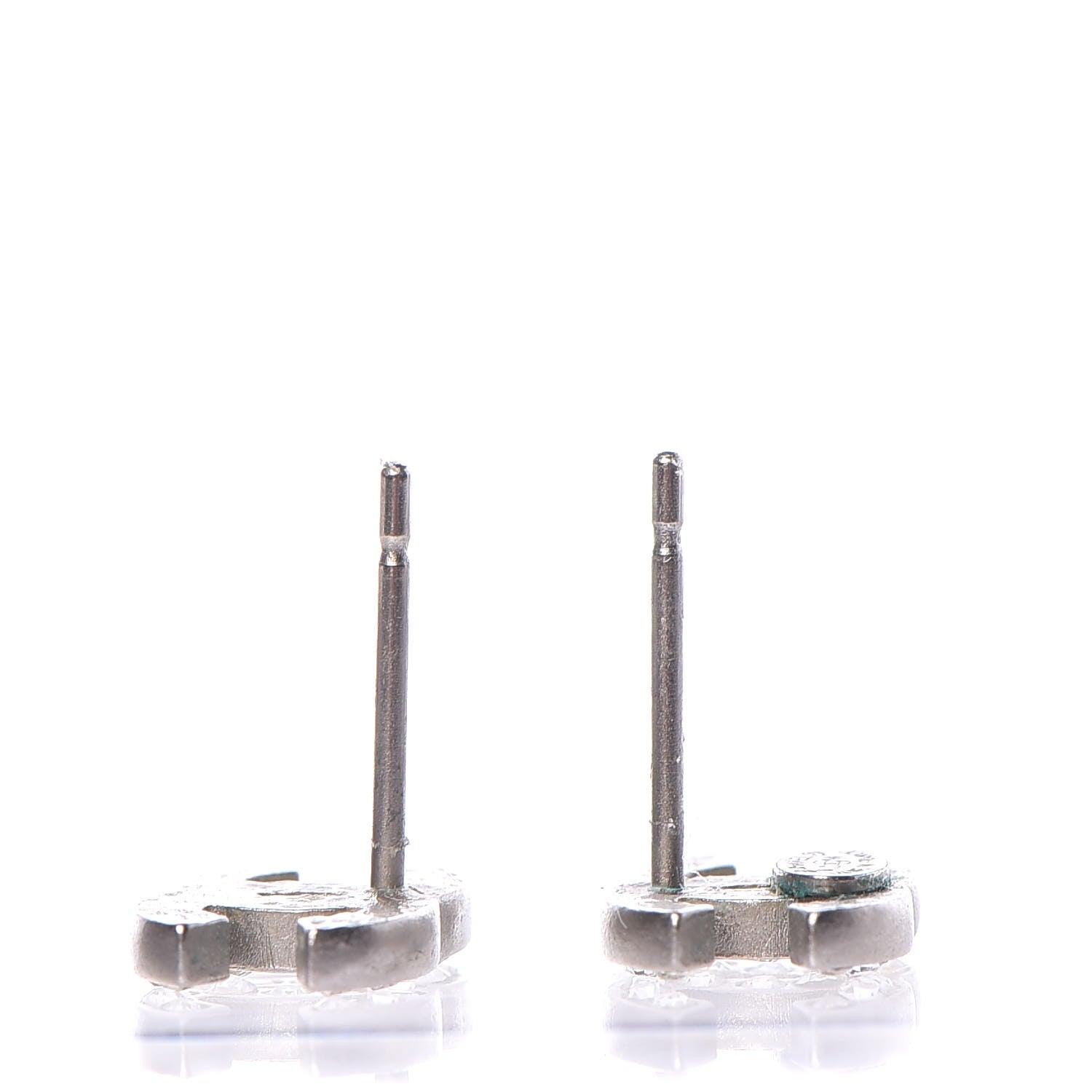 Chanel Crystal CC Earrings Silver 4 of 5