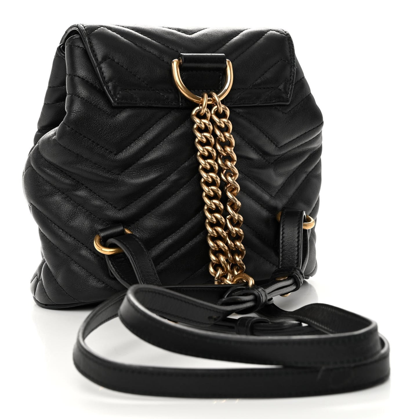 Calfskin Matelasse GG Marmont Flap Backpack Black