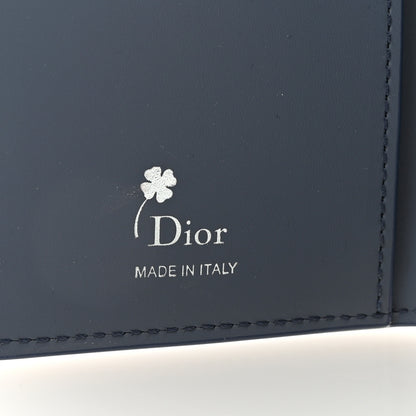 Christian Dior Calfskin Cover Bi-Fold Card Holder Blue White 6 of 8