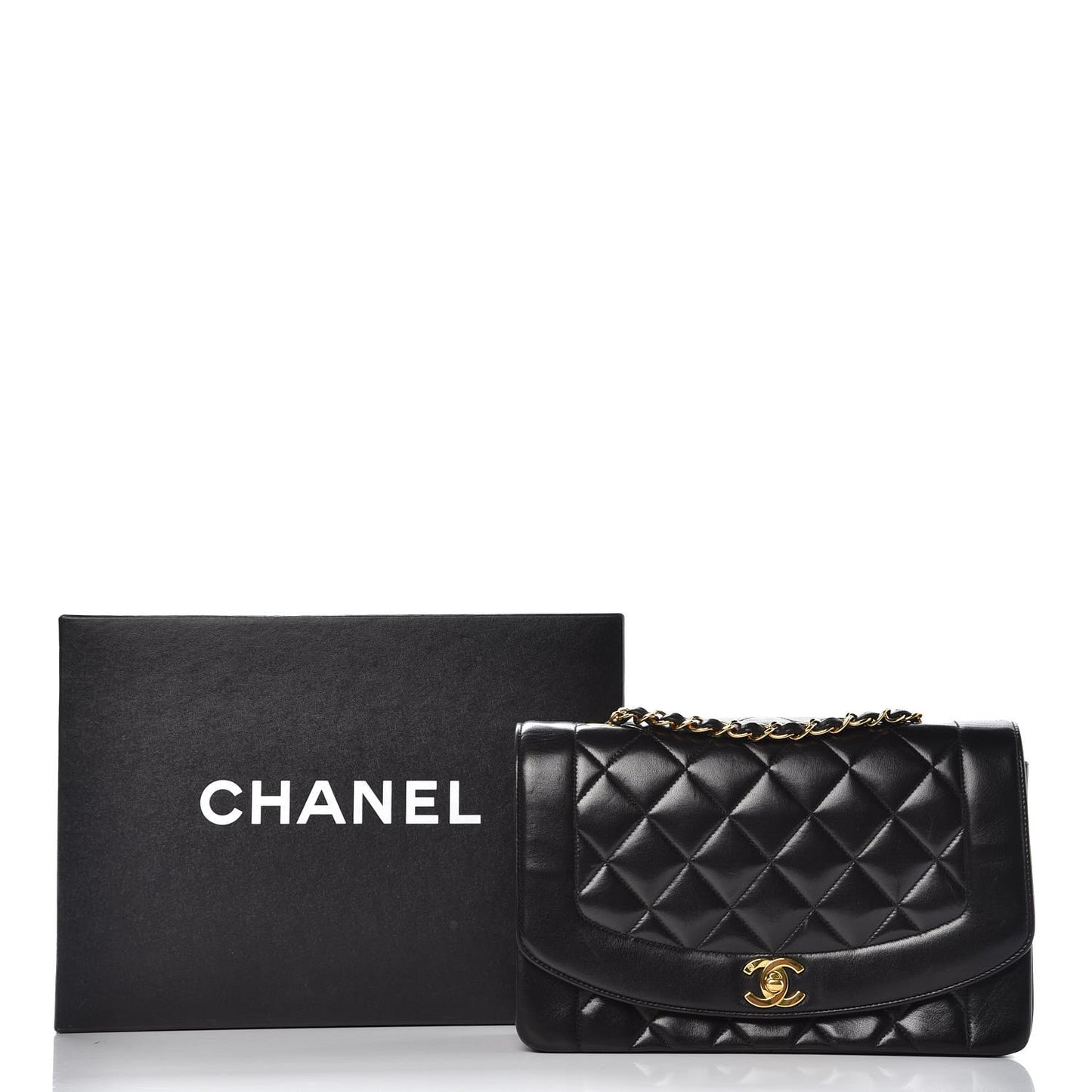 Lambskin Quilted Medium Single Flap Black