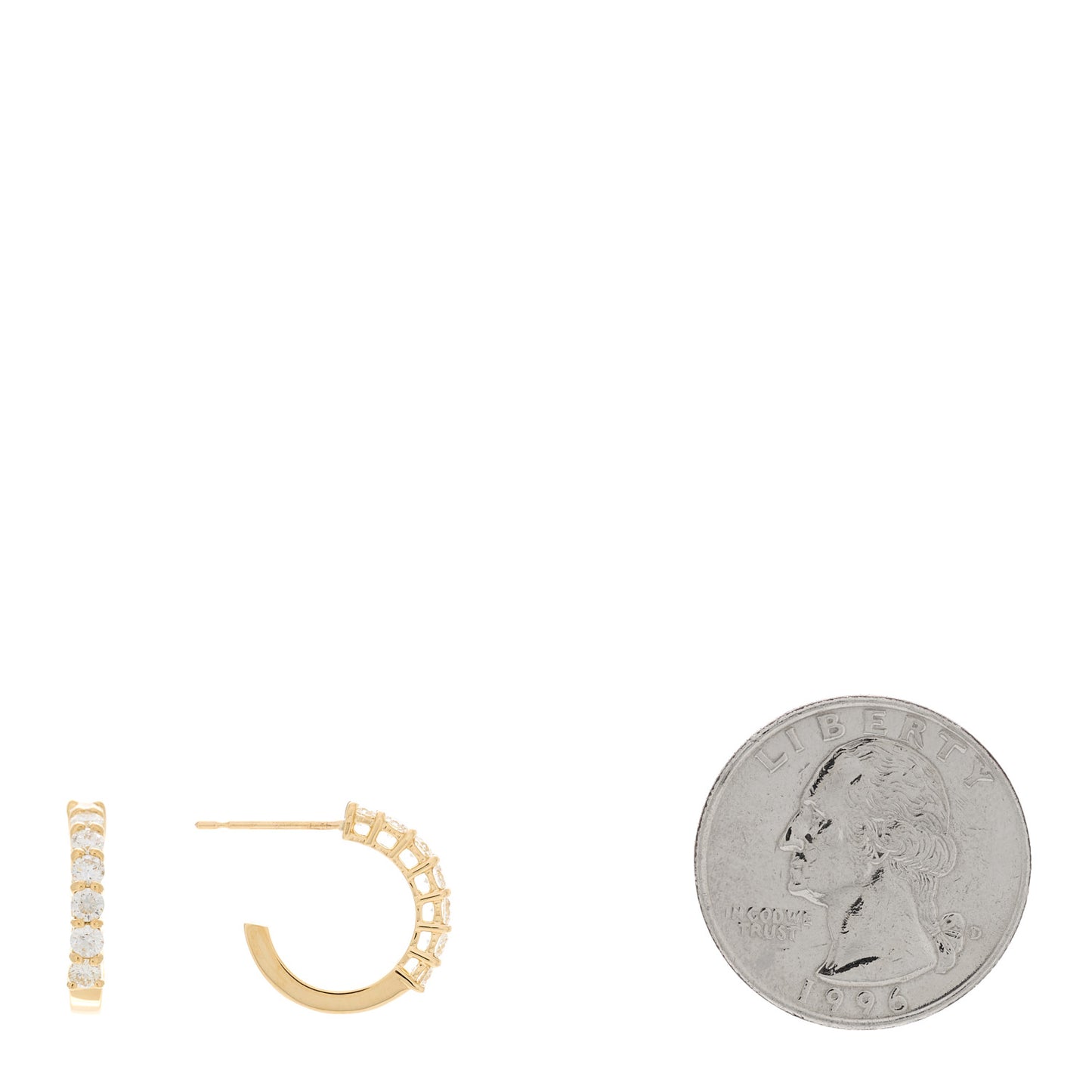 18K Yellow Gold Diamond .63ctw Small Hoop Earrings