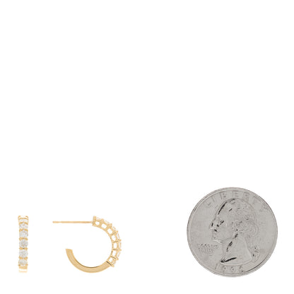 Parker & West by FASHIONPHILE 18K Yellow Gold Diamond .63ctw Small Hoop Earrings 2 of 5