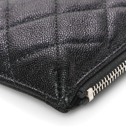 Chanel Iridescent Caviar Quilted Classic Flat Wallet Pouch Black 10 of 11