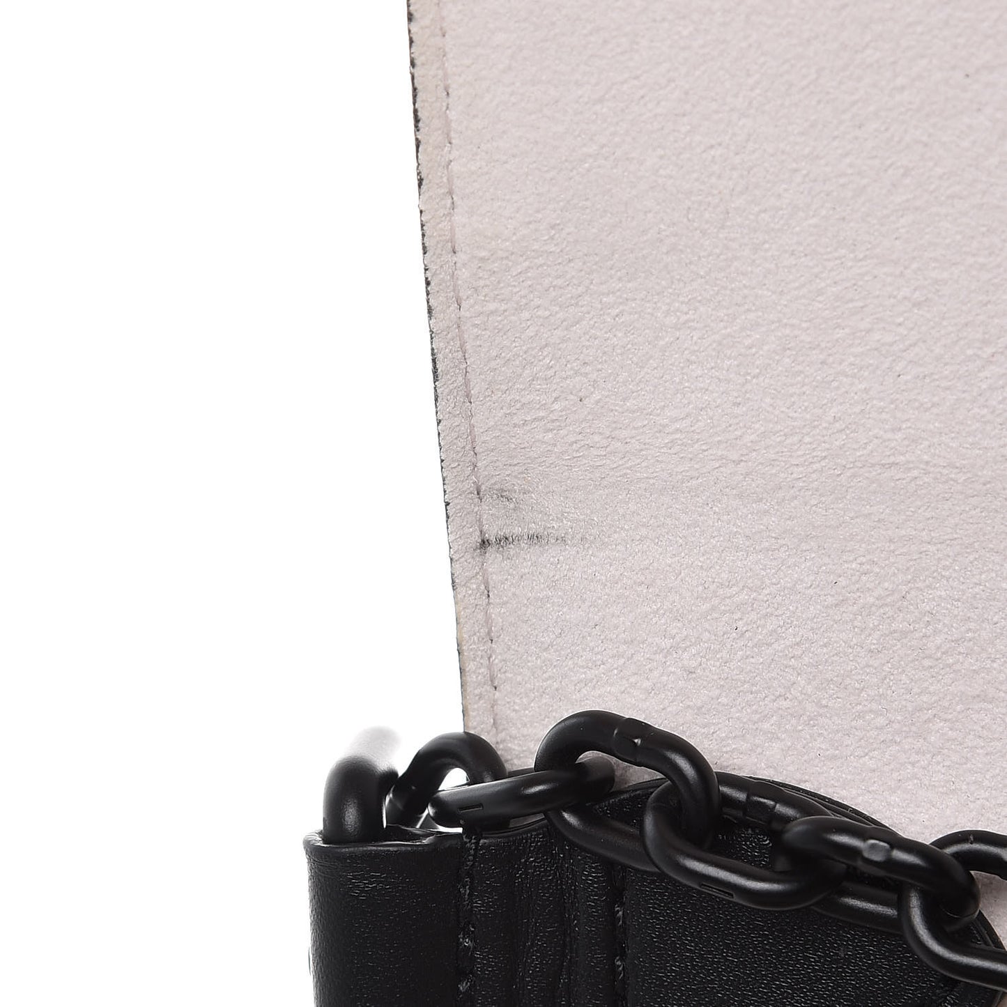 Calfskin Graphic Print Twist Shoulder Bag MM White Black