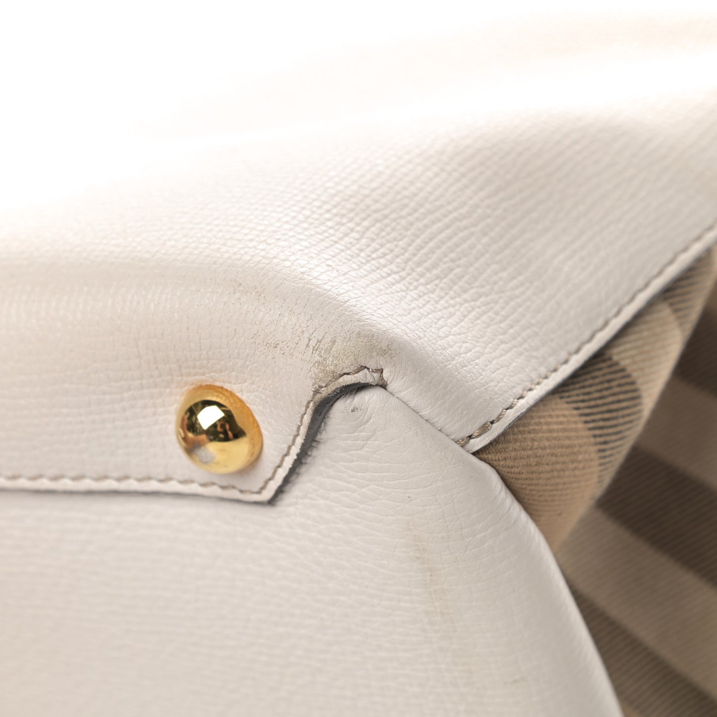 Derby Calfskin House Check Medium Banner Tote Beige