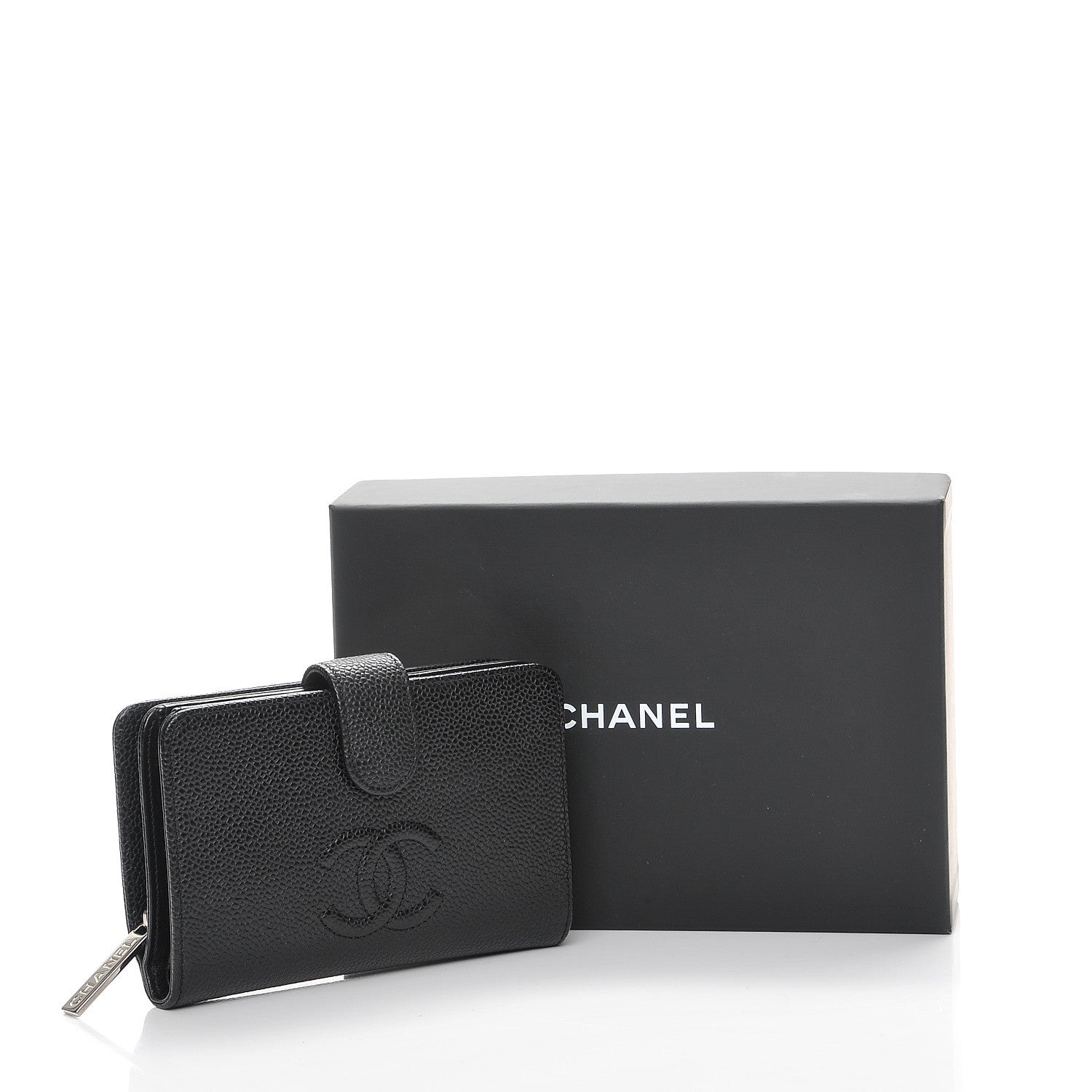 Chanel Caviar Timeless CC Zipped Pocket Wallet Black 9 of 9