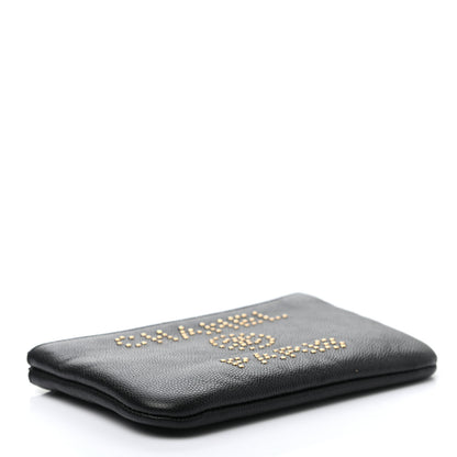 Chanel Caviar Studded Deauville Cosmetic Pouch Black 8 of 14