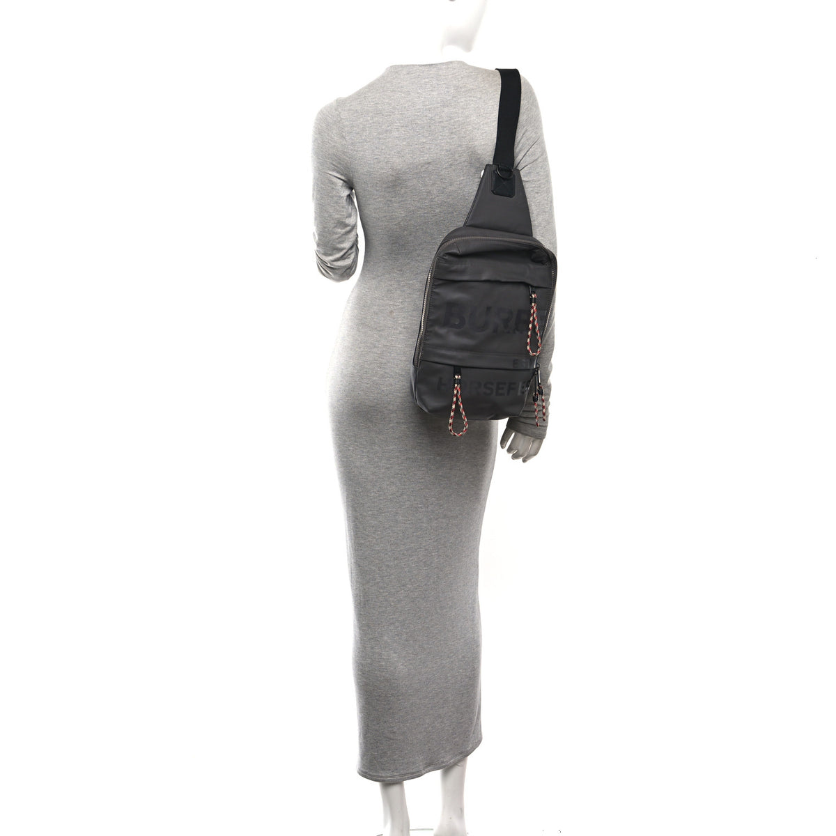 Burberry Coated Canvas Horseferry Blaze Sling Bag Grey 2 of 11