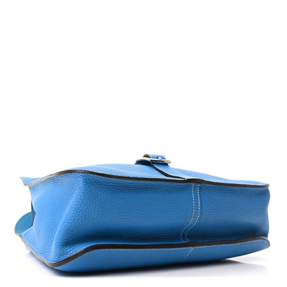 Hermes Taurillon Clemence Halzan 31 GM Bleu Zanzibar 4 of 10
