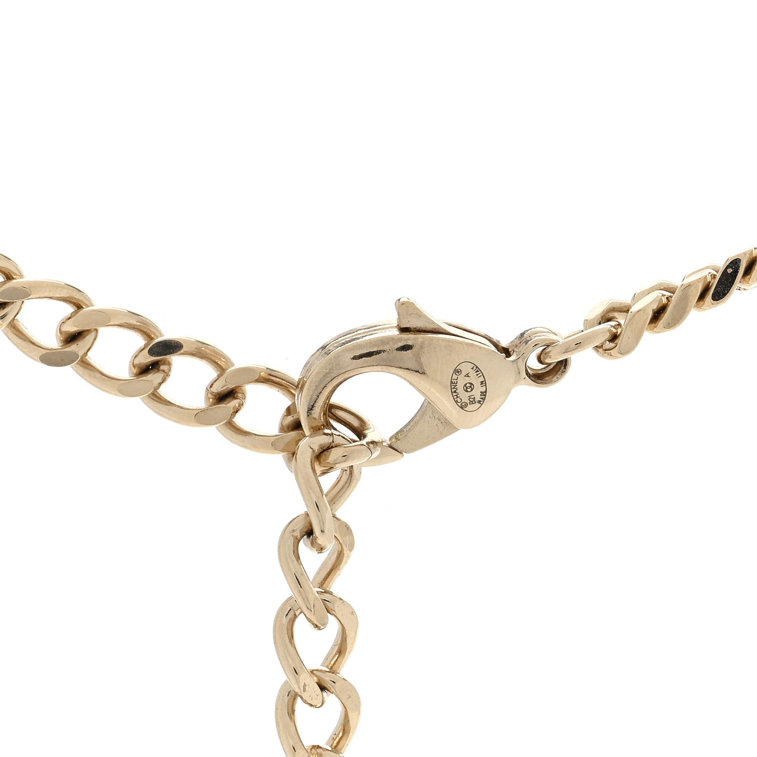 Chanel Crystal Chain CC Link Choker Gold Silver 3 of 5