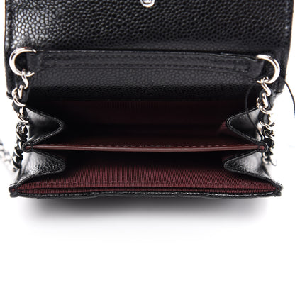 Chanel Caviar Quilted Flap Card Holder On Chain Black 5 of 12